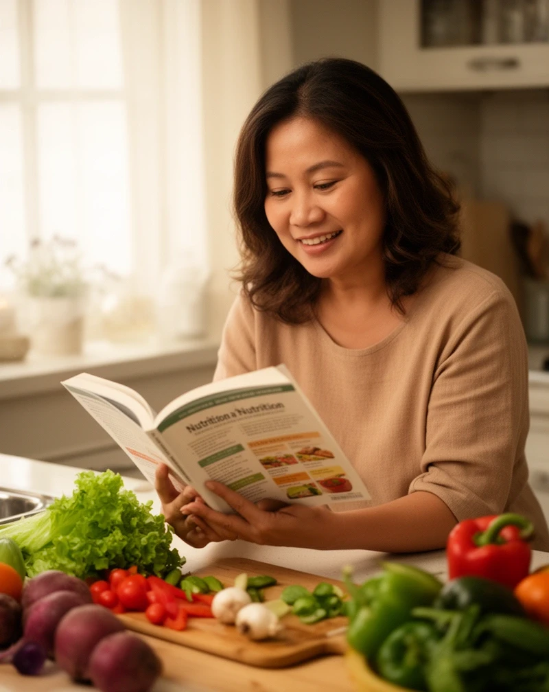Chamsport Nutrition — pembaca buku panduan di dapur